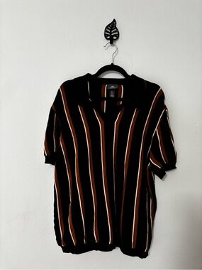 H&M Striped Knit Polo — Men’s XL, EUC 🍂